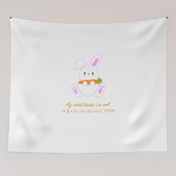 Item preview, My Rabbit Thinks I'm Cool - With Korean Lettering designed and sold by ThingsInMyHead2.