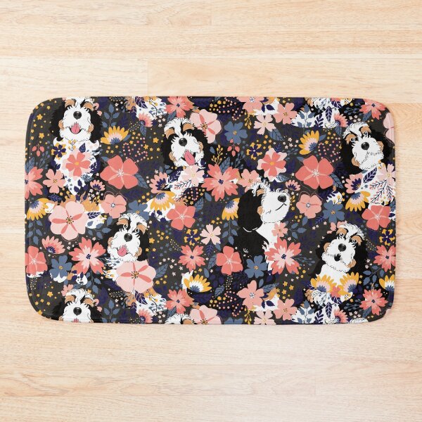Item preview, Tri Color Bernedoodle Garden - Dark Gray Background designed and sold by Lulupainting.