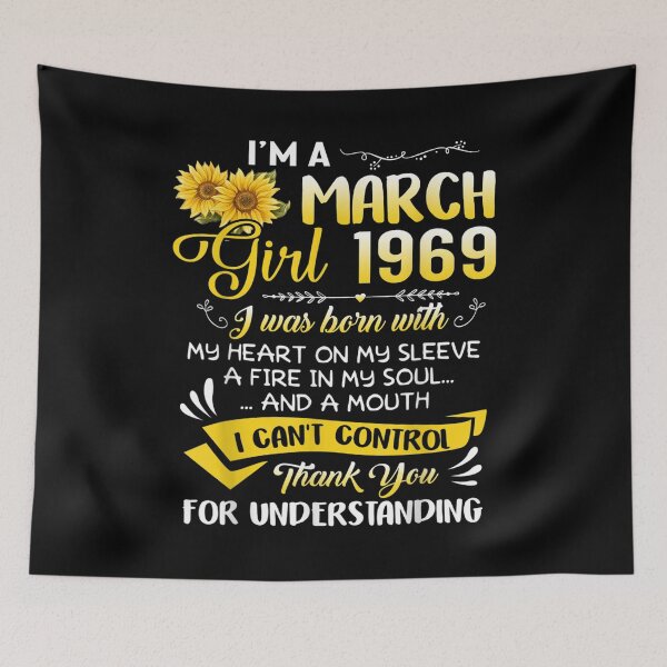 Item preview, I'm A March Girl 1969 Sunflower 53rd Birthday  designed and sold by wendyy88.