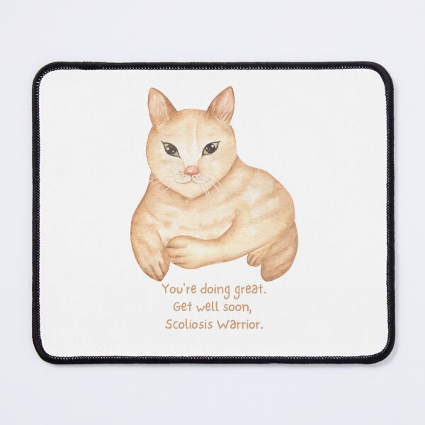 Item preview, Get Well Soon Scoliosis Warrior Cat Card designed and sold by hopescoliosis.