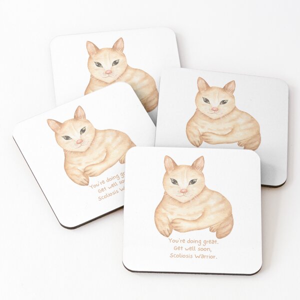 Item preview, Get Well Soon Scoliosis Warrior Cat Card designed and sold by hopescoliosis.
