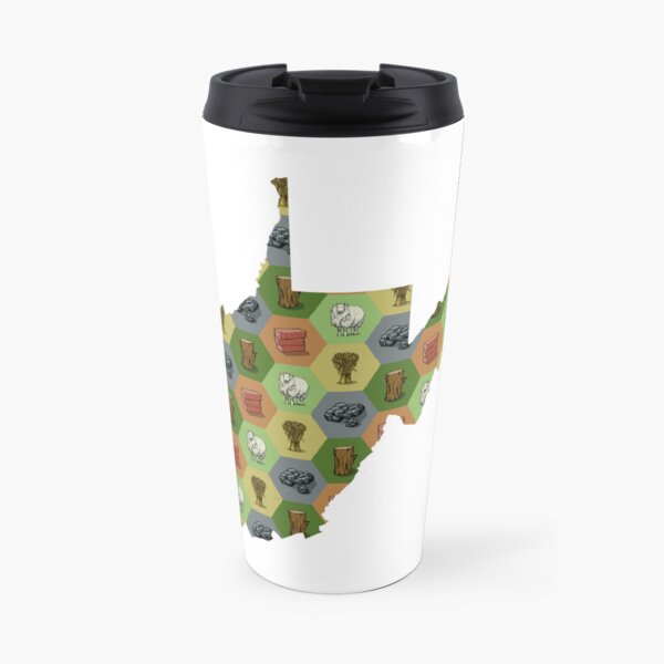 Classic Board Game Resource Map of West Virginia Travel Mug