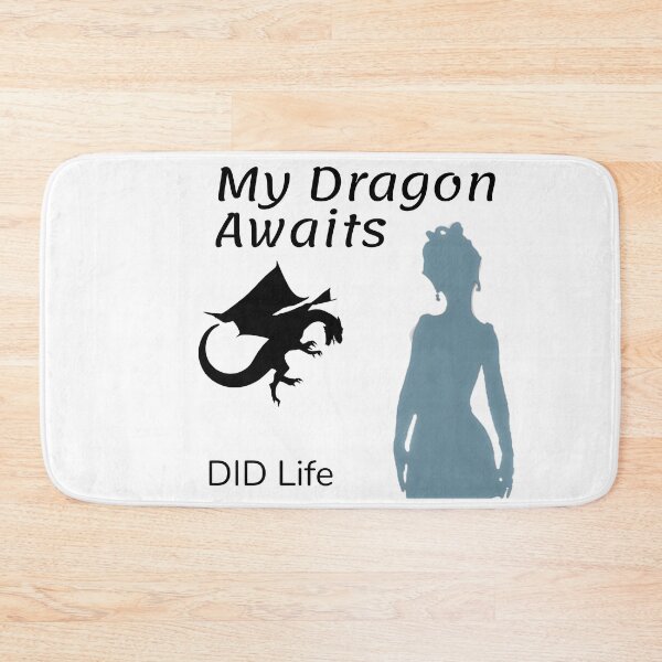 Item preview, "My Dragon Awaits" Dragon Protector Alter in Grey and Black on White designed and sold by GladBlackLamb.