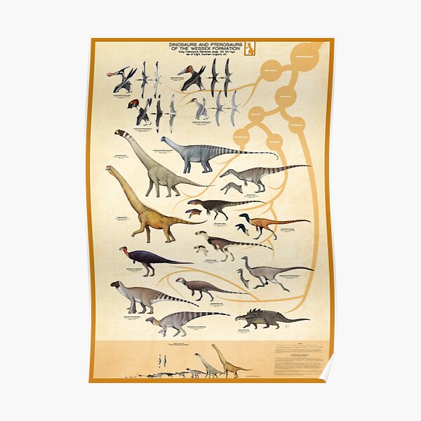 Dinosaurs and Pterosaurs of the Wessex Formation, England Poster
