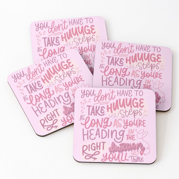 Item preview, You Don't Have to Take Huge Steps - Quote Hot Pink designed and sold by TheBubblyType.