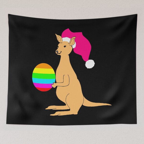 Item preview, Cute Easter Kangaroo with Rainbow Easter Egg designed and sold by Artstastic.