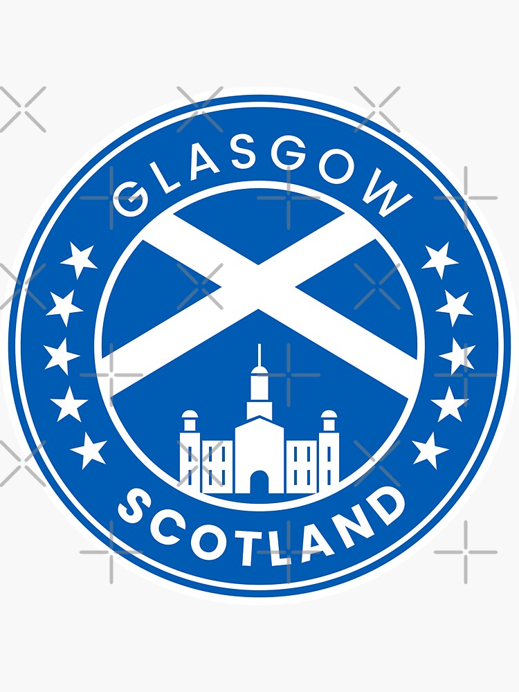 Square Glasgow Scotland Country and National flags purple star