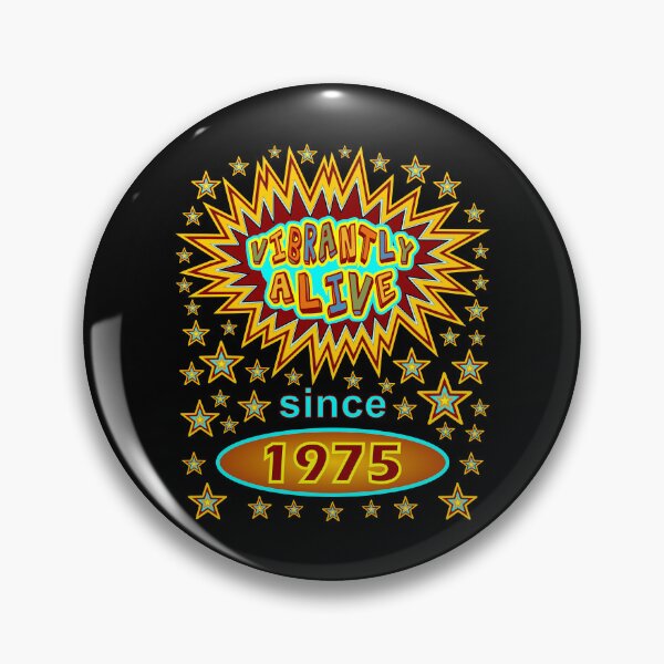 Item preview, Vibrantly Alive Birthday Stars Since Birth Year 1975 designed and sold by artfulnotebook.