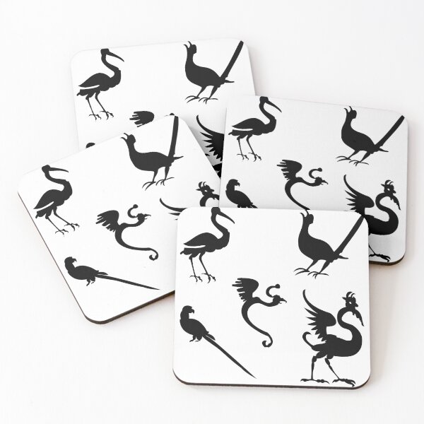 Item preview, Grotesque Birds Blackwork Sticker Pack 3 Recreation from Esaias von Hulsen - Met Museum designed and sold by Grepthor.