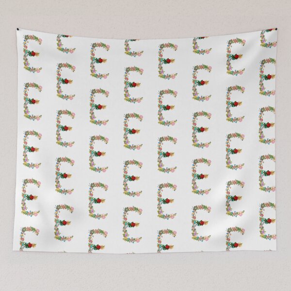 Item preview, Floral letter initial monogram E designed and sold by Miledi.