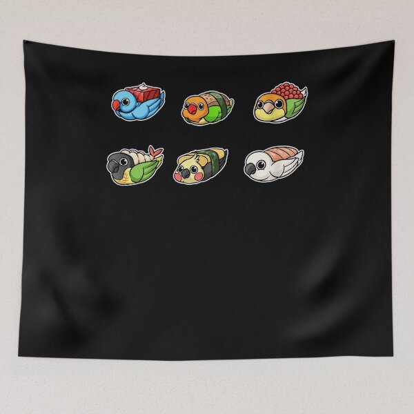 Item preview, Funny Sushi Birb Japanese food birds designed and sold by MelissaKinswa37.