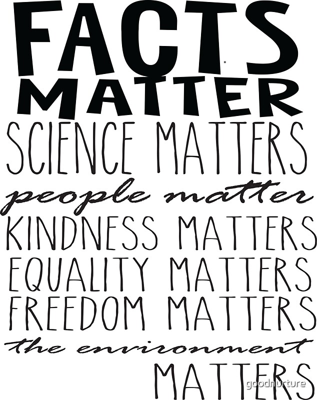 "Facts Matter Science Matters" Stickers by goodnurture | Redbubble