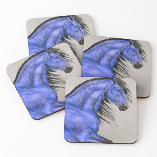 Item preview, Purple blue andalusian horse portrait designed and sold by horseaddicted.