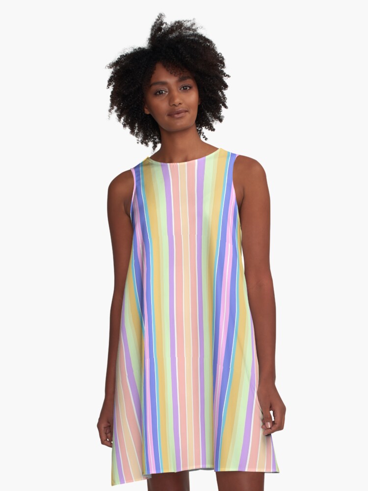 Pastel striped shop dress