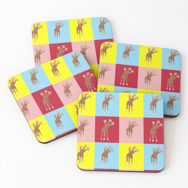 Item preview, Three-Necked Giraffe Multicolor Pattern (black BG) designed and sold by CosmicStory.