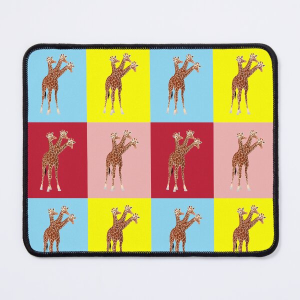 Item preview, Three-Necked Giraffe Multicolor Pattern (black BG) designed and sold by CosmicStory.