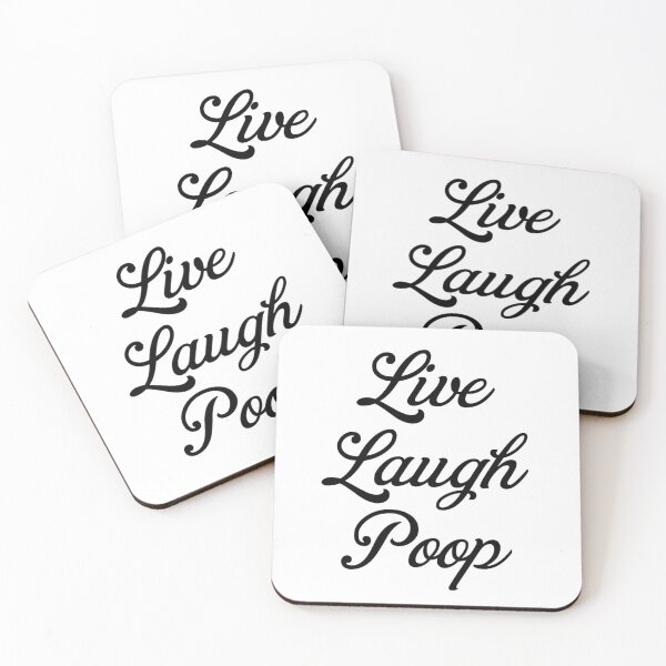 Artikelvorschau, Live Laugh Poop - Schwarz-Weiß-Mode-Typografie | Lustige humorvolle Meme entworfen und verkauft von Delandor.