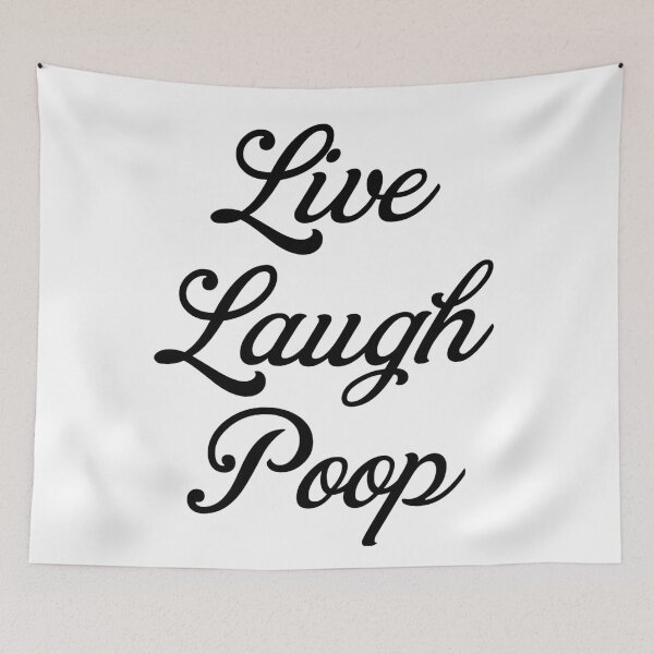 Item preview, Live Laugh Poop - Black White Fashion Typography | Funny Humorous Memes designed and sold by Delandor.