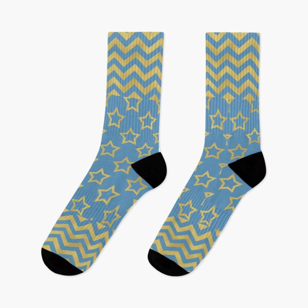 Item preview, Gold Foil Faux Flake Stars Bohemian Zig Zag Esoteric Chevron Pattern Print Elegant Vintage Cornflower Blue Periwinkle  designed and sold by Shayna Westfall.