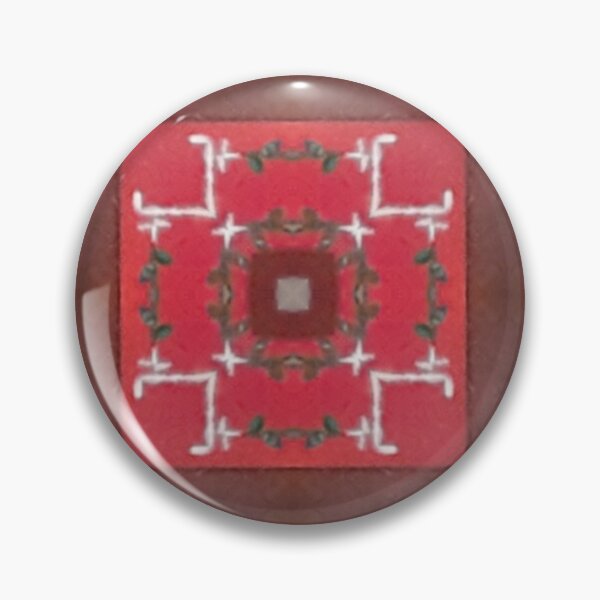 Item preview, Green leaflet cross red tile designed and sold by Crochetamommy.