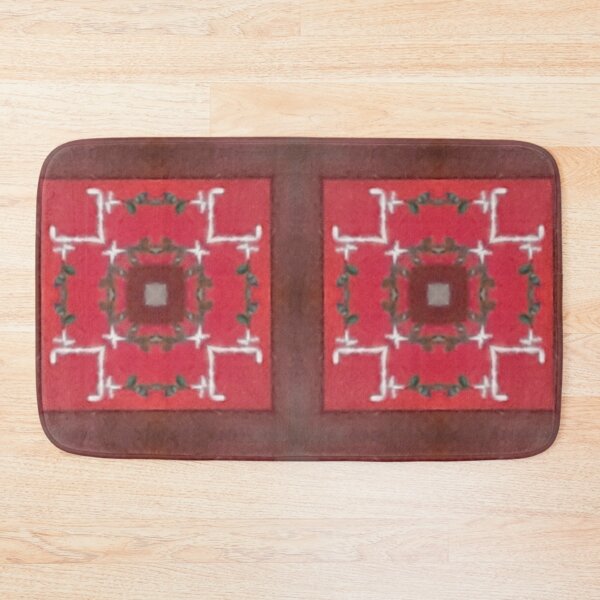 Item preview, Green leaflet cross red tile designed and sold by Crochetamommy.