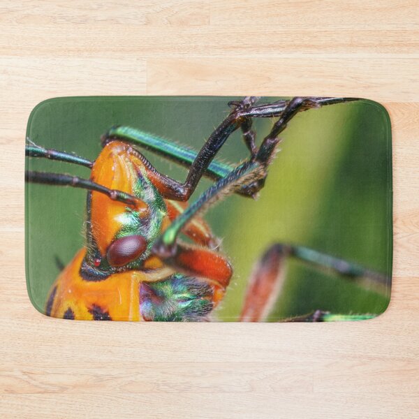Item preview, Unique and organic photo of a red shield bug playing the flute! designed and sold by AvonPerception.