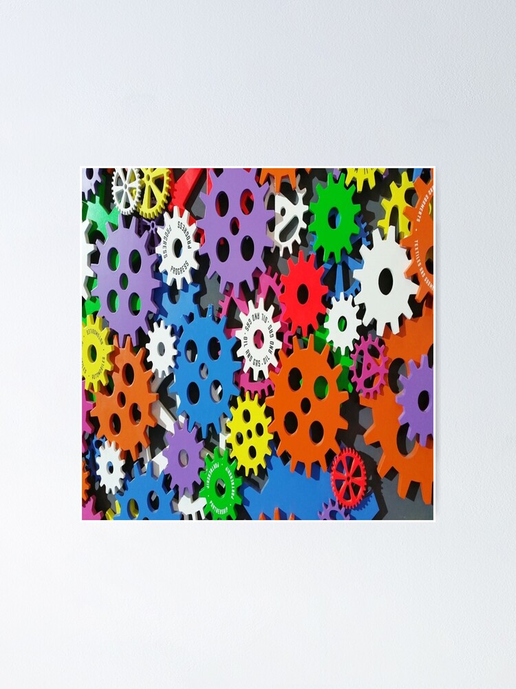 "Colorful Gears Of Doom" Poster for Sale by WinkyDoodle Redbubble