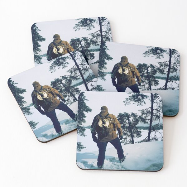 Item preview, Winter hiking at remote frozen lake  designed and sold by riku05830.