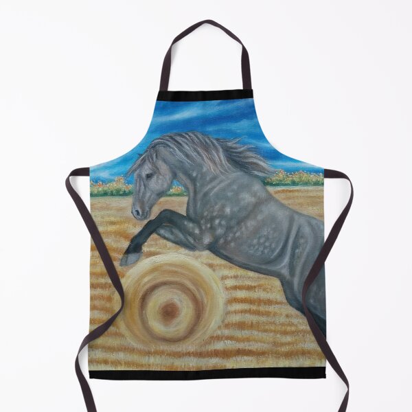 Item preview, Dapple grey horse jumping designed and sold by horseaddicted.