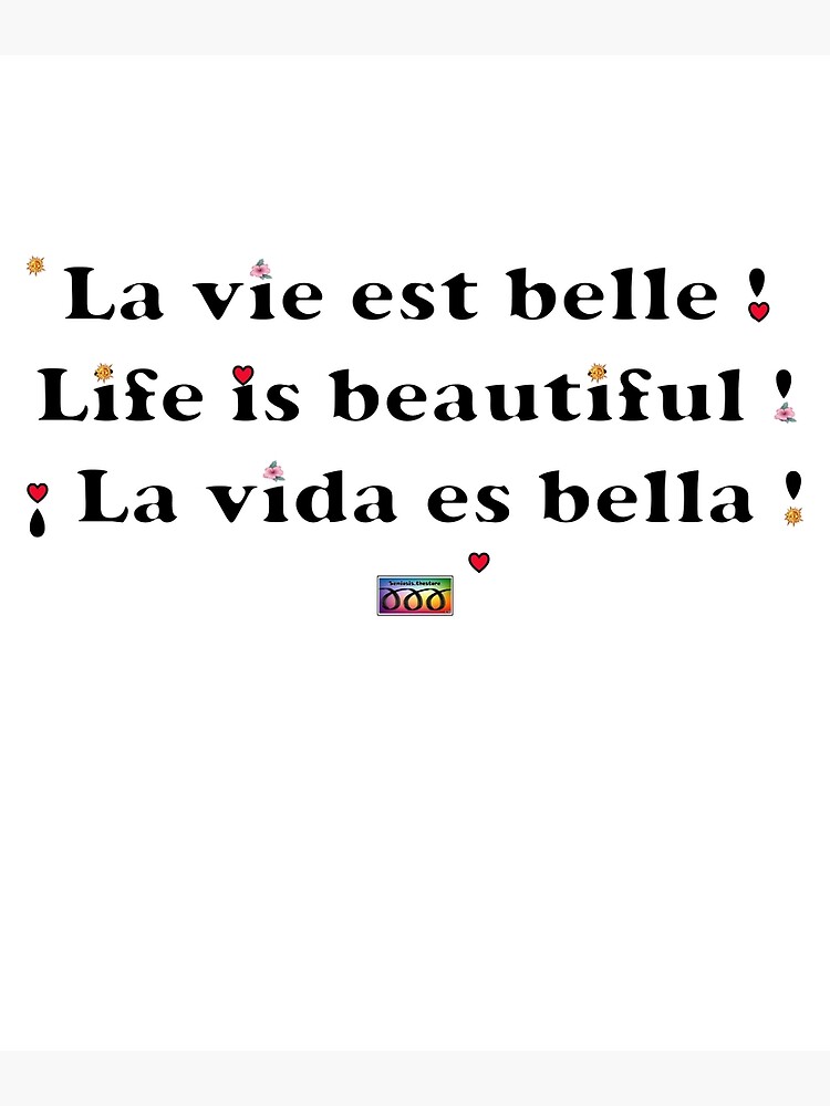 "Copie de Life is beautiful (Plain Text français English español