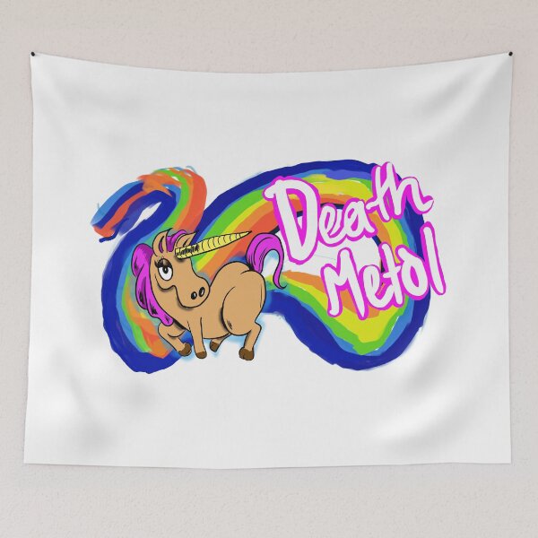 Item preview, Death metal unicorn pooping a rainbow designed and sold by SilentlyRob668.