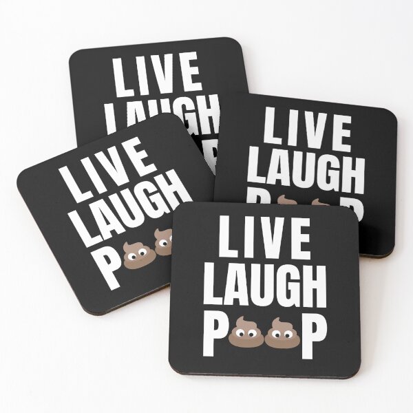 Item preview, Live Laugh Poop - Black White Retro Typography | Funny Humorous Memes designed and sold by Delandor.