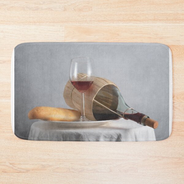 Artikelvorschau, Brot und ein Glas Wein entworfen und verkauft von nikoart001.