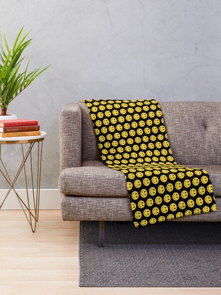 "Smiley Face Happy Face EMOJI" Throw Blanket for Sale by gpsapparel