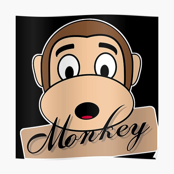 "Monkey Cartoon " Poster for Sale by tabaart Redbubble