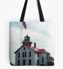 Traverse Bay Lighthouse Tote Bag