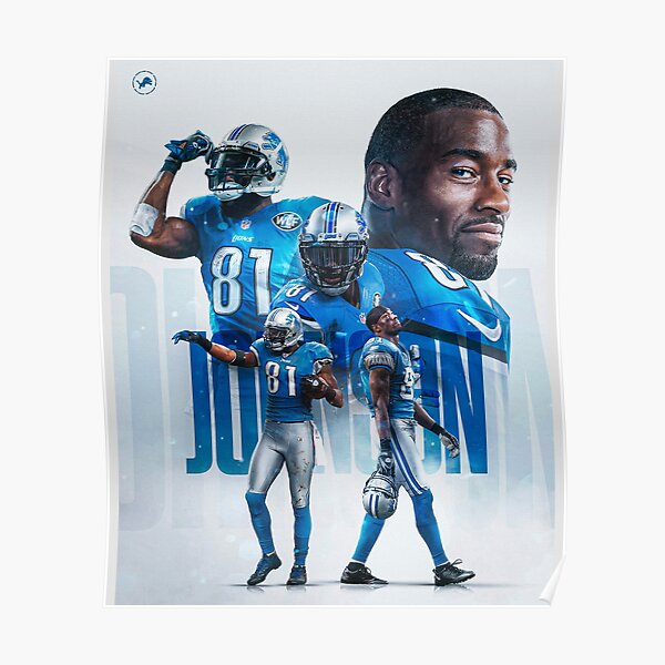 Calvin Johnson Poster Detroit Lions Wall Art Printable 