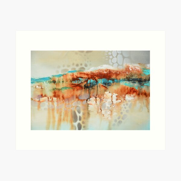 Item preview, Abstract Art with blue and orange  designed and sold by AndradaArt.