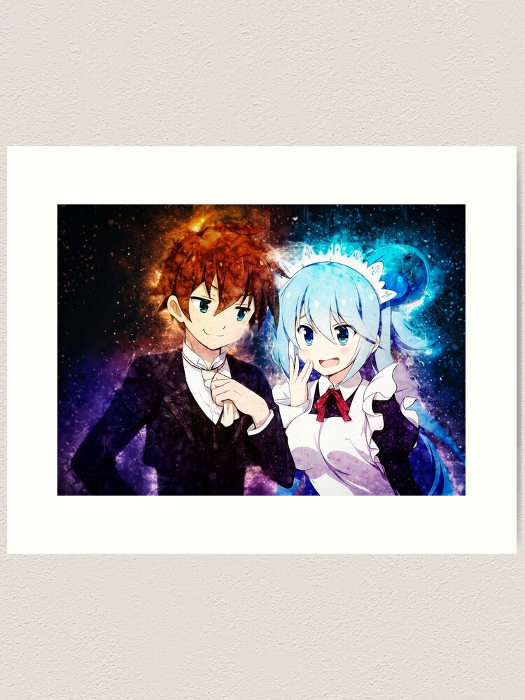 Aqua And Kazuma Konosuba | Art Print