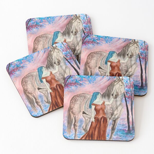 Item preview, Blue forest horse and woman designed and sold by horseaddicted.