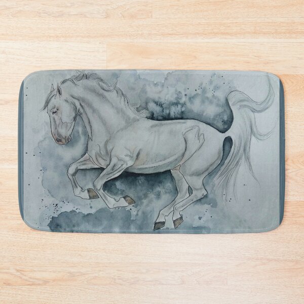 Item preview, White lipizzaner stallion illustration designed and sold by horseaddicted.