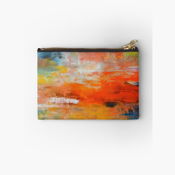 Item preview, Red abstract sunset landscape painting designed and sold by AndradaArt.