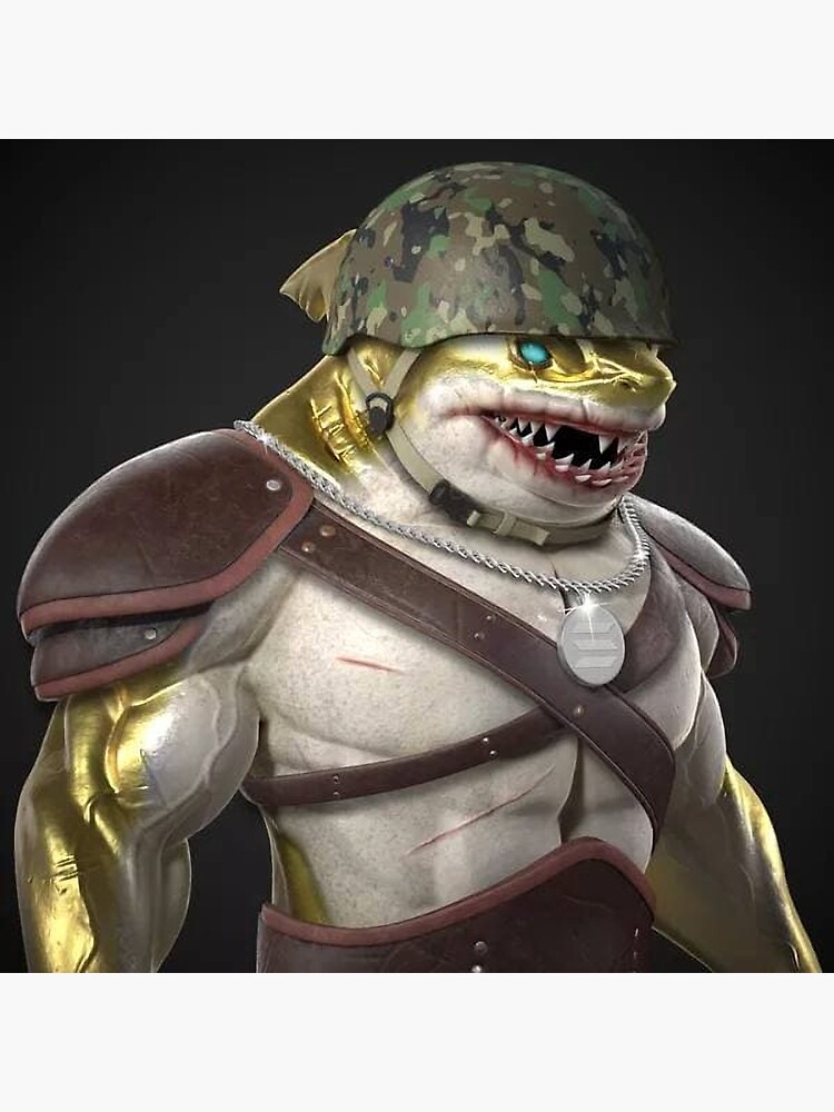 "Shark Soldier" Sticker by TonyBabbler | Redbubble