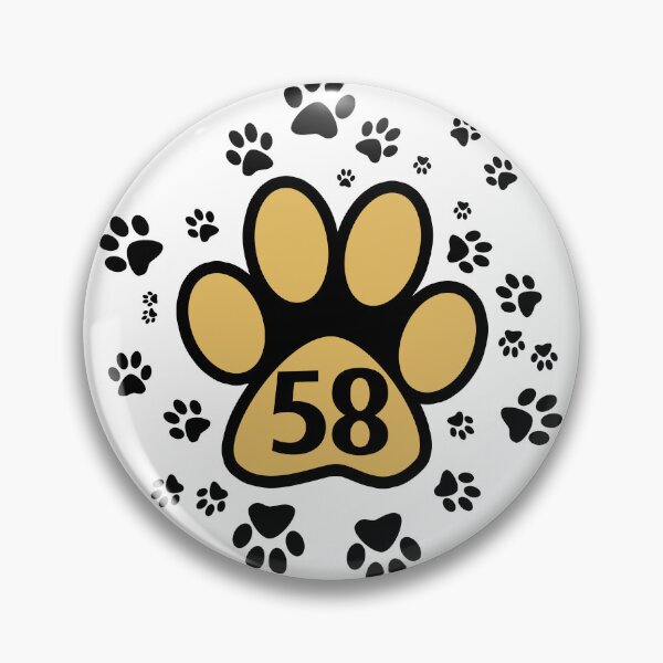 Item preview, Number 58 with animal paws designed and sold by MadandMean.