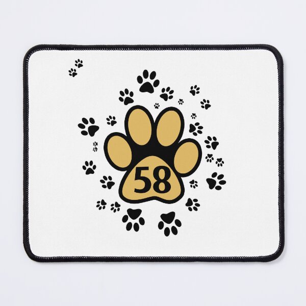 Item preview, Number 58 with animal paws designed and sold by MadandMean.