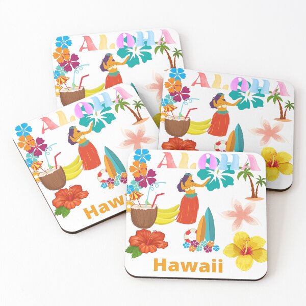 Item preview, Aloha Hawai Vacation, Hula Dancer and Flowers,hawaii flowers designed and sold by LGMmugsdesign.