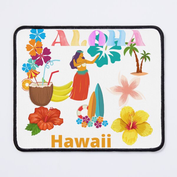 Item preview, Aloha Hawai Vacation, Hula Dancer and Flowers,hawaii flowers designed and sold by LGMmugsdesign.