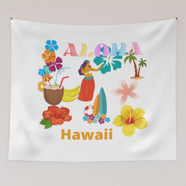 Item preview, Aloha Hawai Vacation, Hula Dancer and Flowers,hawaii flowers designed and sold by LGMmugsdesign.