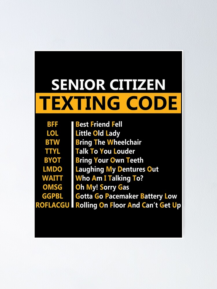 Funny Senior Citizen's Texting Code Fathers Day For Grandpa Shirt