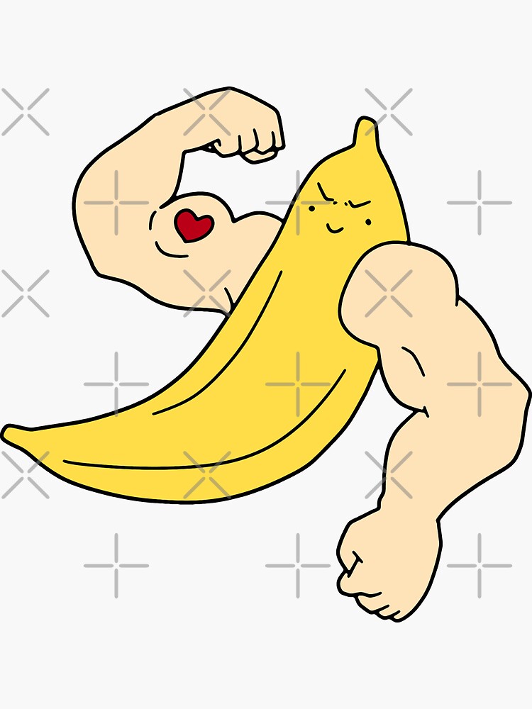 Buff Arms Banana Sticker By Saradaboru Redbubble